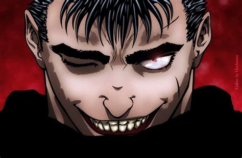 After the recent trend of fans colouring berserk manga i've choosen guts's crepiest smile to ...