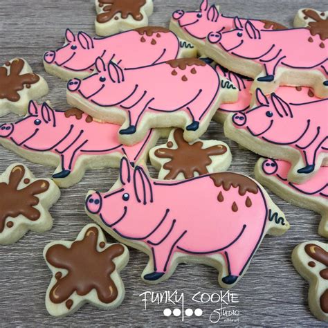 Pig Cookies, Cut Out Cookies, Brownie Cookies, Sugar Cookies, Royal Icing Sugar, Royal Icing ...