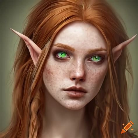 Portrait of an auburn haired elven woman