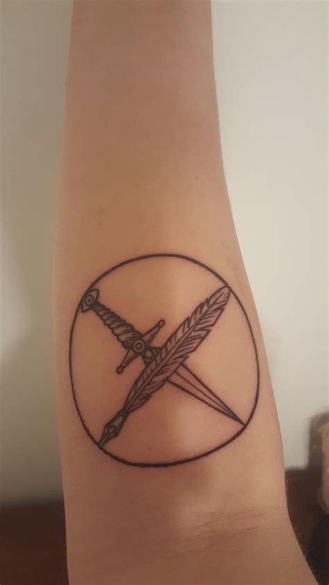 The pen is mightier than the sword. First tattoo by Alex Pea done at 717 tattoos. PA | 717 ...