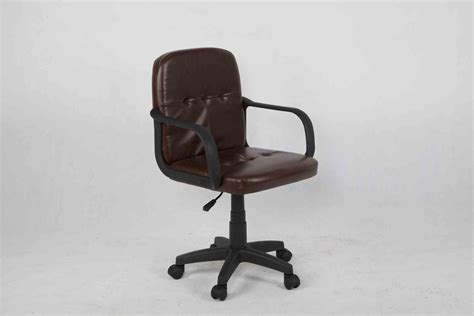 Dark Brown Leather Office Chair , Middle Back Executive Computer Chair ...