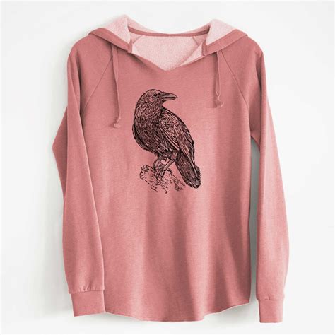 Common Raven - Corvus corax - Cali Wave Hooded Sweatshirt - Because Tees