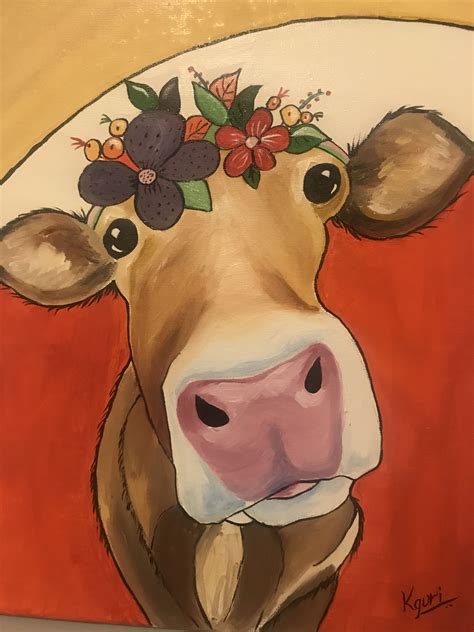 And the cow says Moo! #oilpainting #acrylicpainting | Space art, Cow, Art