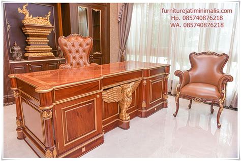 Meja Kerja Kayu Utama Deluxe - Fadeli Furniture