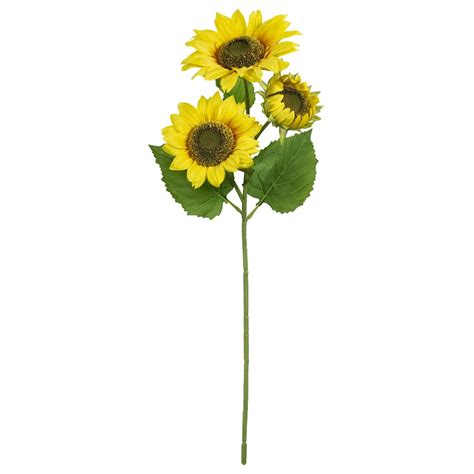 Mainstays 3 Heads Sunflower Long Stem, Solid, Yellow, 27" - Walmart.com ...