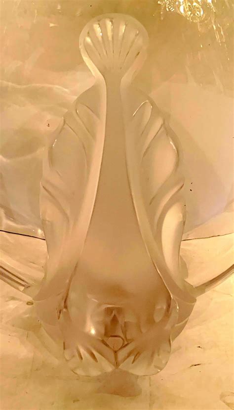 Wonderful Lalique France Art Glass Garance Fish Oval Crystal Vase Centerpiece For Sale at ...