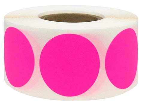 Fluorescent Color Coding Labels for Organizing Inventory 1 Inch Round Circle Dots 500 Total ...