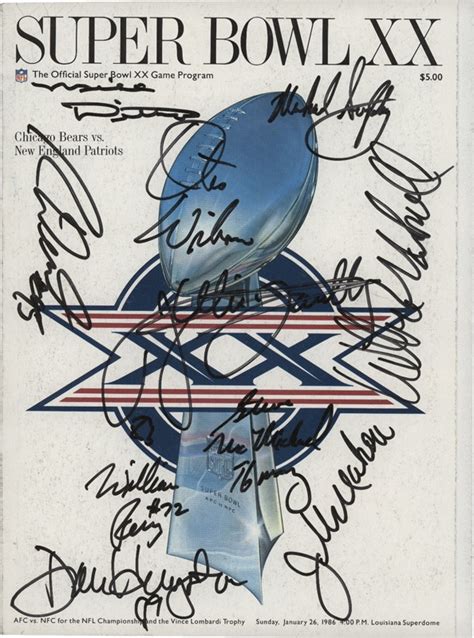 Super Bowl XX Chicago Bears Team Signed Program