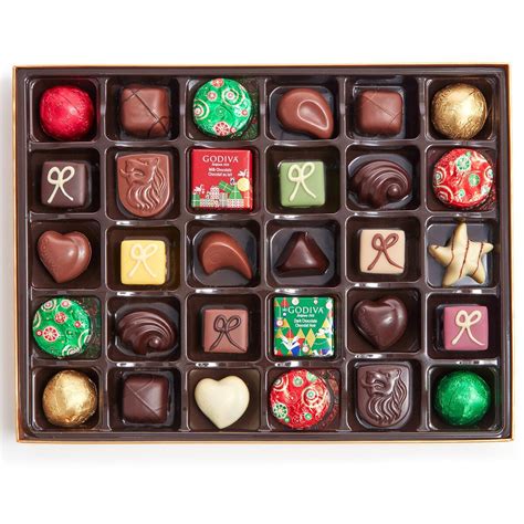 Godiva Chocolatier Assorted Chocolates Christmas Gift Box, 32 Pieces ...