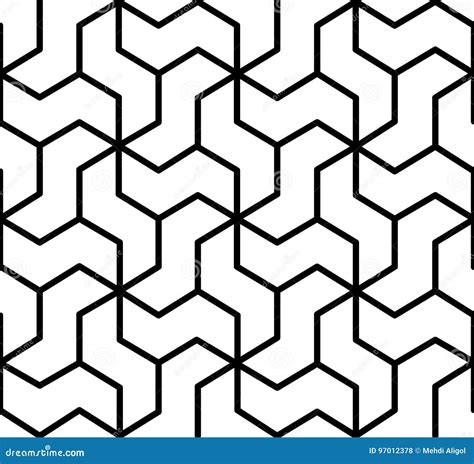 Seamless Geometric Texture Background in Black and White Stock Vector - Illustration of desktop ...