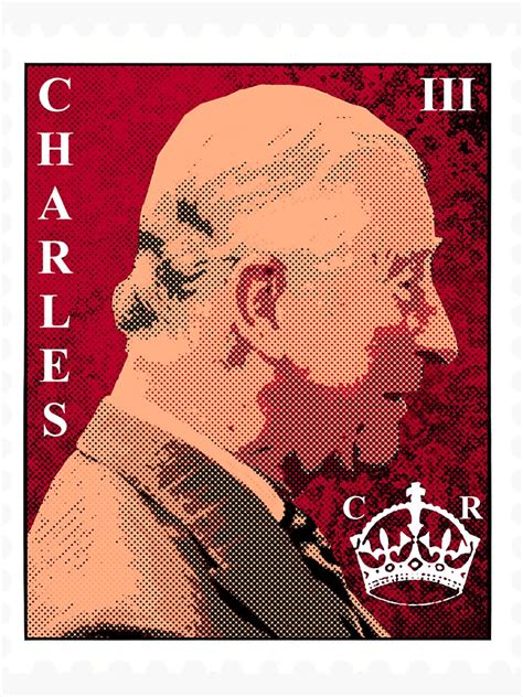 "Charles III postage stamp (red)" Sticker for Sale by SolidEarthArt ...