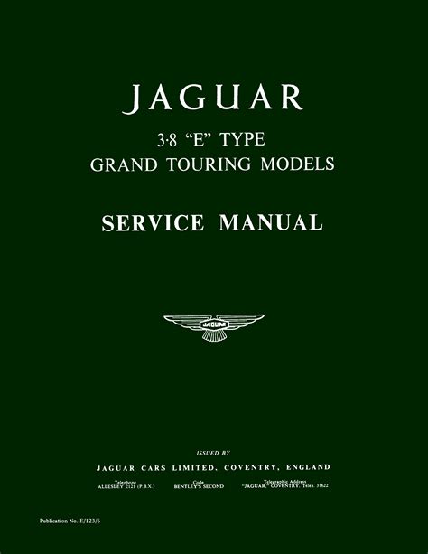 Jaguar E-Type 3.8 Service Manual, XKEBooks.com