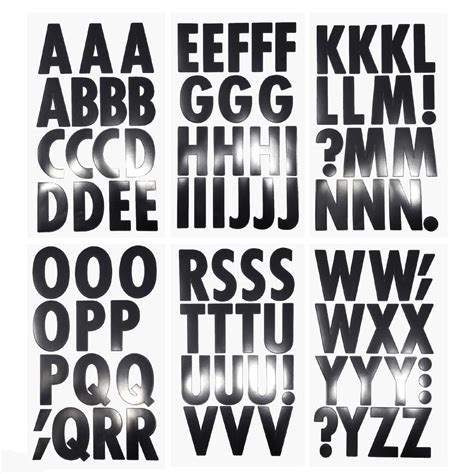 Big Font Alphabet Letter Stickers, Caps, 3-Inch, 82-Count, Black ...