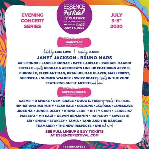 Essence Music Festival 2020 | Essence, Chronixx, Afrobeats