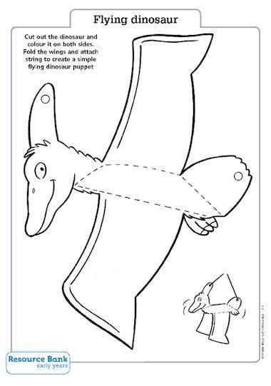 Create a simple flying dinosaur puppet with this template. | Dinosaur ...