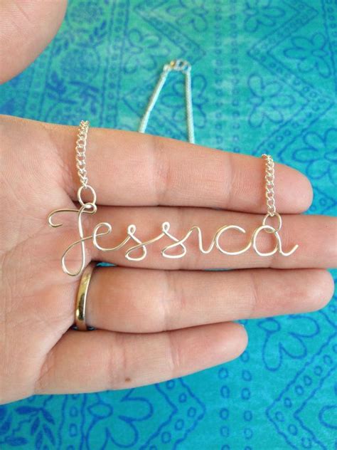 Custom Name or Word Up To 10 Letters Silver Necklace by MyRingsAndThings Diy Necklace, Silver ...