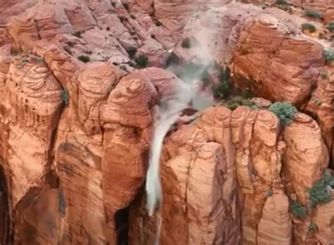 Video Captures Rare 'Reverse Waterfall' in Utah