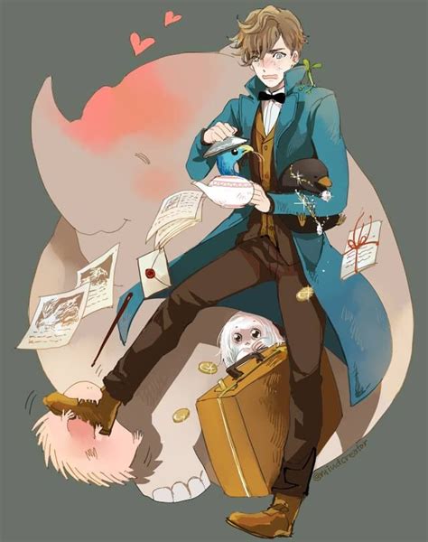 Newt Scamander & his fantastic beasts :Mind*creator Art Harry Potter ...