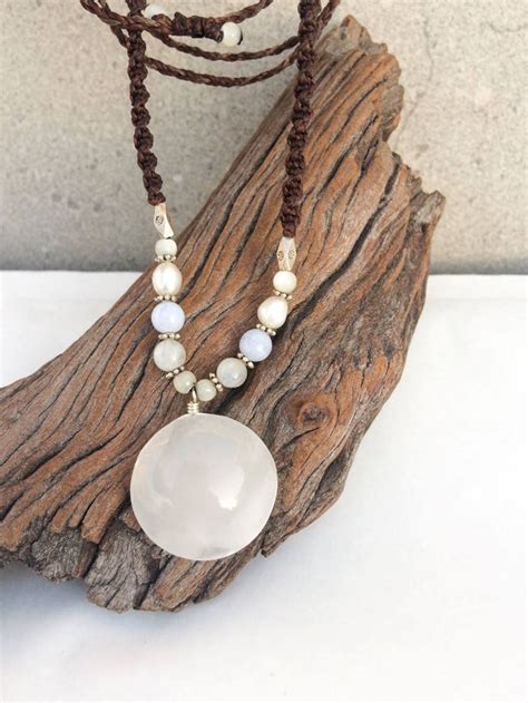 Moonstone Pendant Necklace White Necklace Round Natural - Etsy Israel