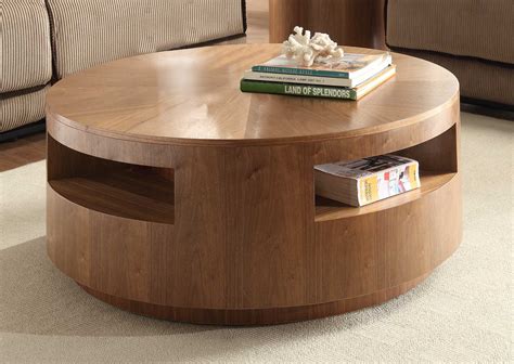 Round Upholstered Coffee Table With Storage : Coffee Tables ...