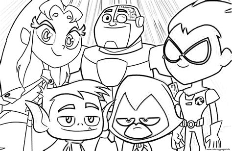 Teen Titans Go All Characters Coloring page Printable