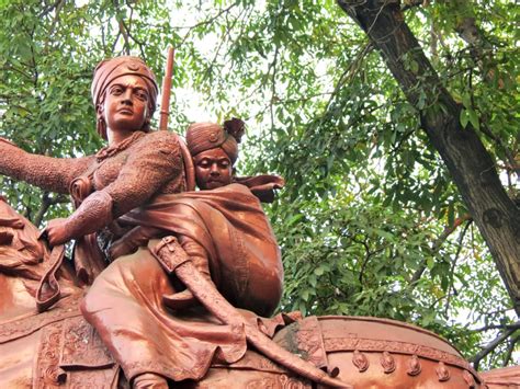 Equestrian statue of Rani of Jhansi Lakshmibai in Pune, Maharashtra India