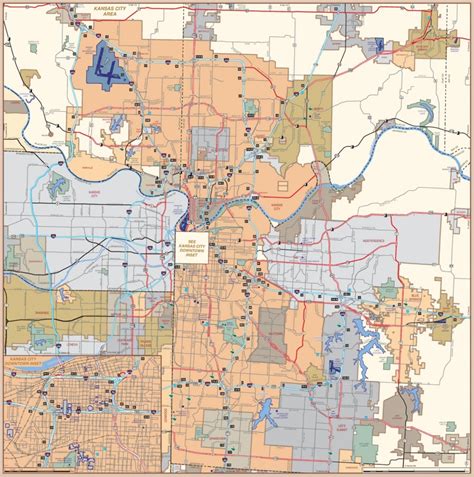 Kansas City road map - Ontheworldmap.com