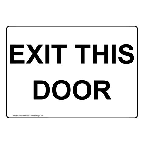 Exit This Door Sign NHE-29298