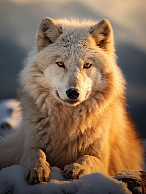 Premium Photo | Arctic Wolf in its Natural Habitat Wildlife Photography Generative AI