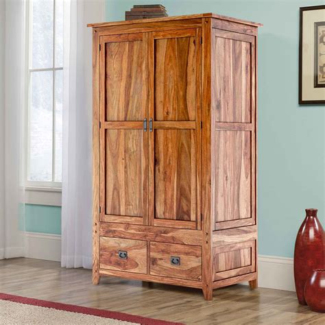 Victorian Turquoise Mango Wood Clothing Armoire Wardrobe With Drawers ...