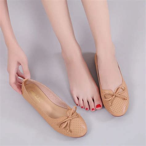 Womens Air Mesh Flat Shoes Ladies Fashion Bow Slip On Flats 2018 Summer Sweet Breathable Hollow ...