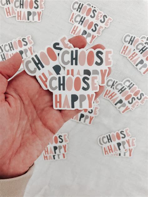 Pack of 3 Mini Choose Happy Stickers Vinyl Stickers - Etsy