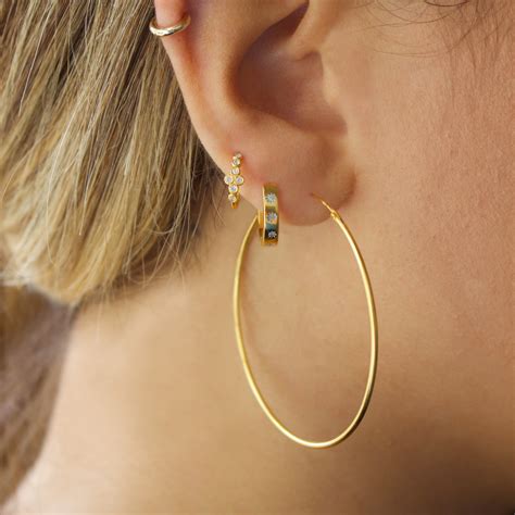 14k Gold Vermeil Large Hoop Earrings – Carrie Elizabeth
