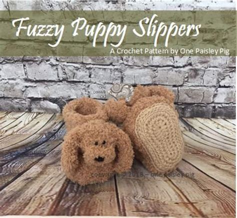 Fuzzy Puppy Slippers PDF CROCHET PATTERN - Etsy