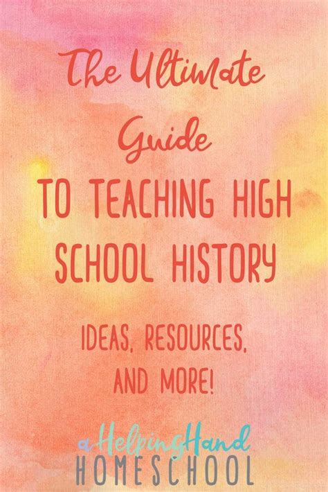 Looking for ways to teach history in your homeschool? | High school history, Homeschool history ...