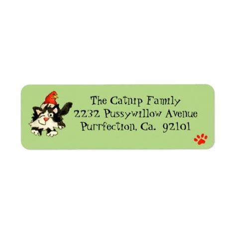 Christmas Cat Custom Return Address Labels | Zazzle.com | Custom return address labels ...