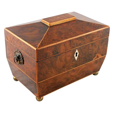 Regency Yew Wood Tea Caddy | Tea caddy, Yew wood, Antique tea