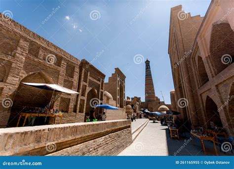 The famous tower of Khiva editorial image. Image of historic - 261165955