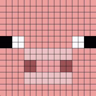 Minecraft Pig Face Pixel Art