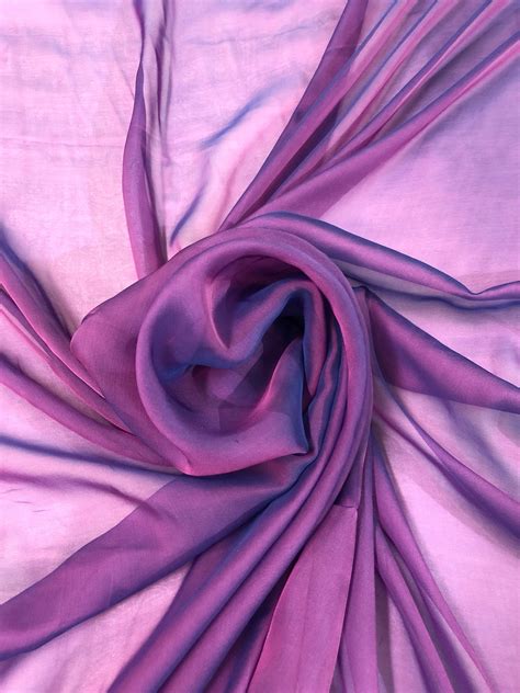 Cotton Gauze Fabric, Silk Chiffon Fabric, Irridescent, Photo Blue ...