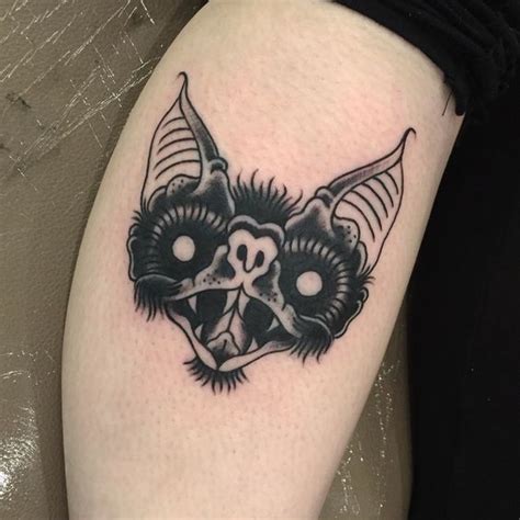 Simple black ink old school vampire bat tattoo - Tattooimages.biz