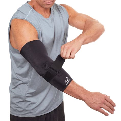 Buy BIOSKIN Tennis Elbow Brace, Elbow Compression Sleeve with Support Strap and Gel Pad For ...