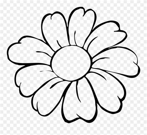 Flower Pot Bw Outline Clip Art - Easy Simple Flower Drawing - Png Download | Dibujos fáciles ...