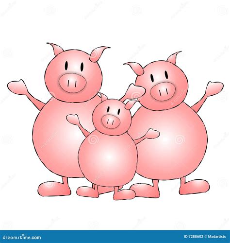 Three Little Pigs Cartoon stock illustration. Image of image - 7288602