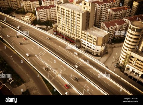 Aerial view of the Stack Interchange Stock Photo - Alamy