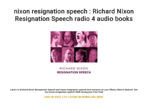 nixon resignation speech : Richard Nixon Resignation Speech radio 4 audio books