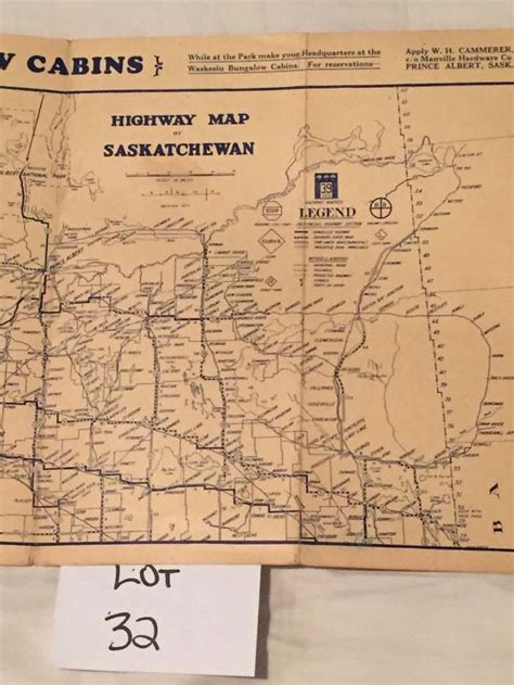 Early Sask Highway map - Bodnarus Auctioneering