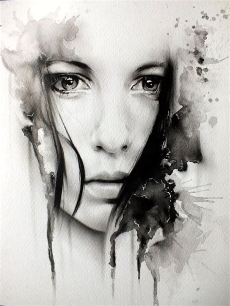 portrait using ink round the outside. i like this painting as i could interpret the scumbling ...