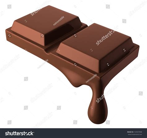 Chocolate Bar Melting Isolated On White Stock Illustration 153597008 ...