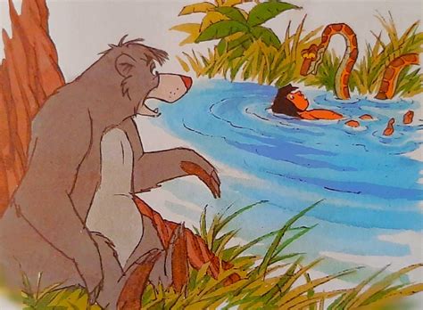 Baloo sees Kaa hypnotizing Mowgli in the water by Prank22 on DeviantArt